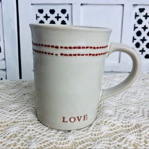 Hearth & Hand Stoneware Love Mug Cross stitch Heart Design